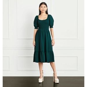 NWOT Hill House Louisa Nap Dress Botanical Garden Crepe Green Medium